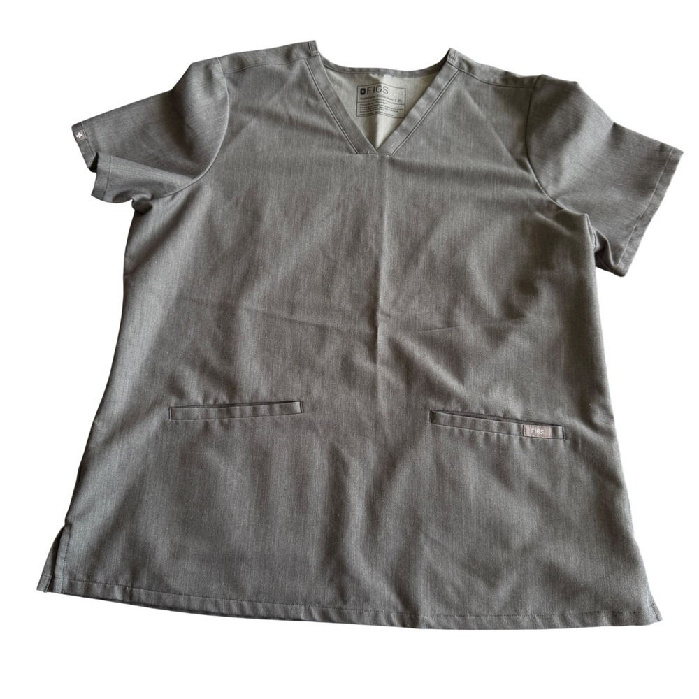 FIGS Scrub Top Casma Three-Pocket Technical Collection‎ XL Heather Gray Medical